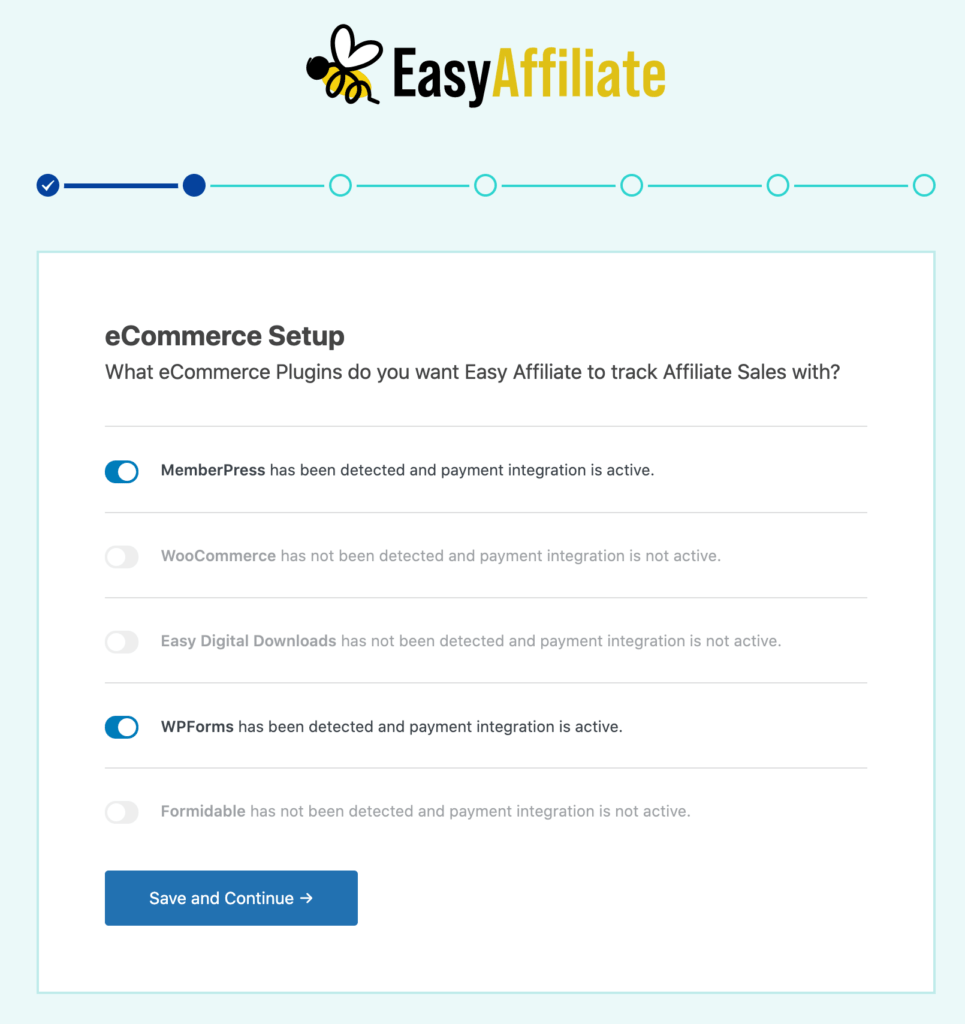 katelyn_wizard2 | Łatwy partner Easy Affiliate Setup Wizard automatically detects WPForms