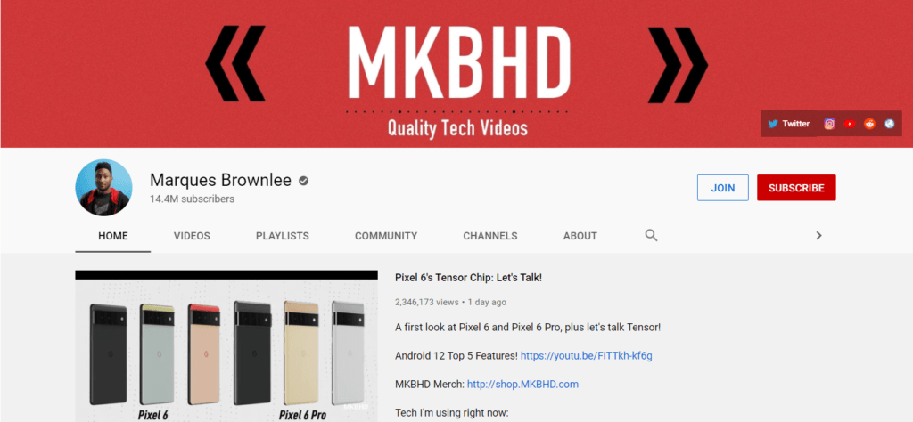 marques-brownlee-tech-influencer-主頁 |輕鬆加盟 The homepage of Youtuber Marques Brownlee