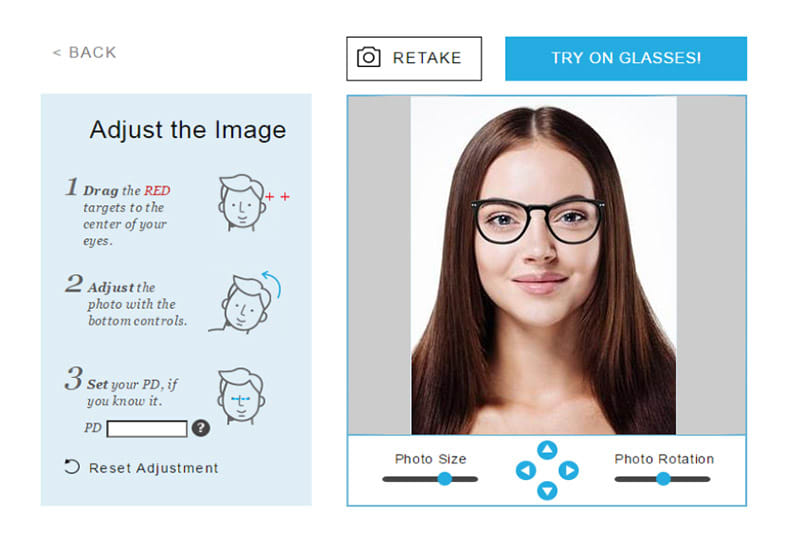 przymierzanie-okularów-interfejs | Łatwy partner Interface that allows you to try on glasses virtually