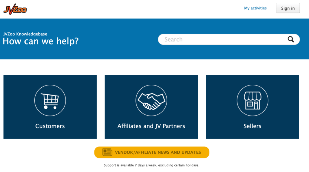 jvzoo-base-de-conocimientos | Fácil Afiliado The JVZoo support portal.