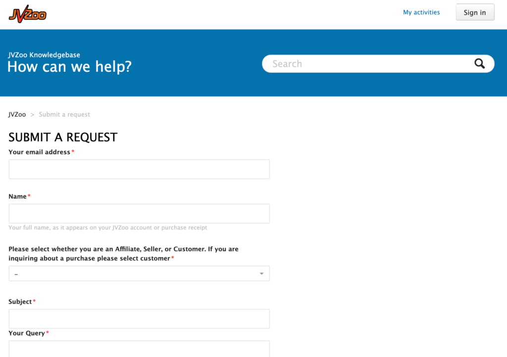 jvzoo-support-ticket | Fácil Afiliado JVZoo vs WarriorPlus vs Easy Affiliate.