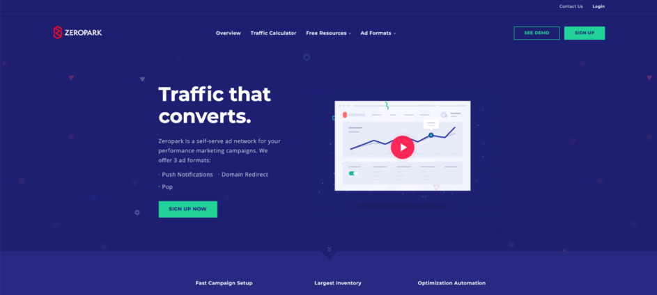 Pagina de pornire Zeropark