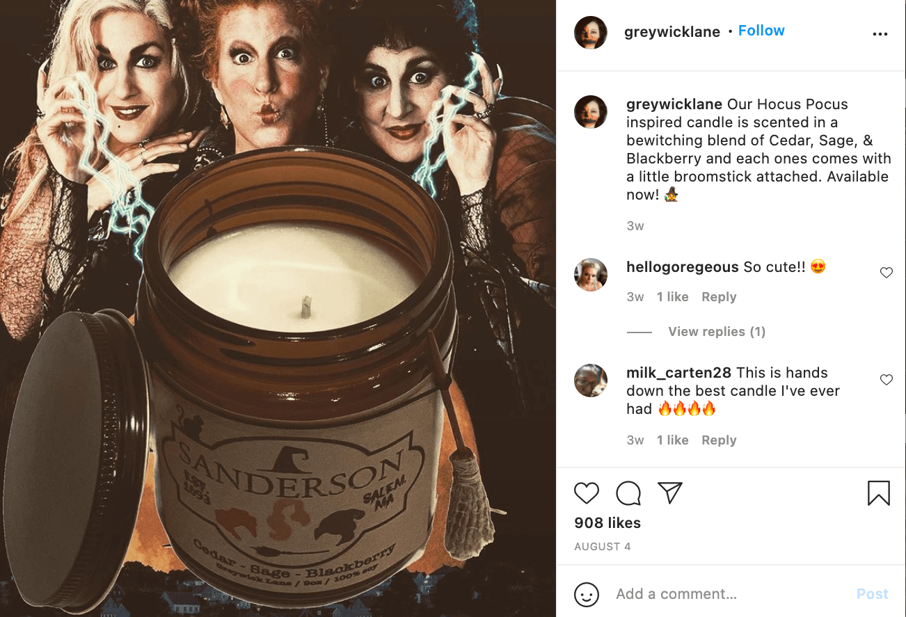 Post Instagram di Halloween Influencer con sfondo a tema