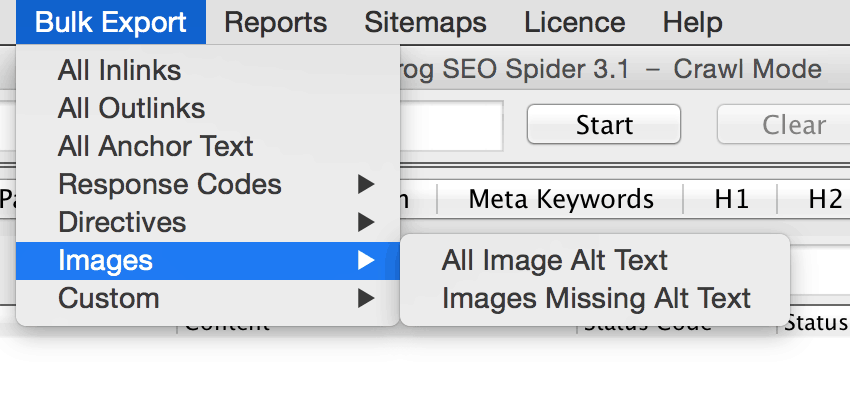 Immagine della rana urlante ALT Text Screaming Frog Image Optimization