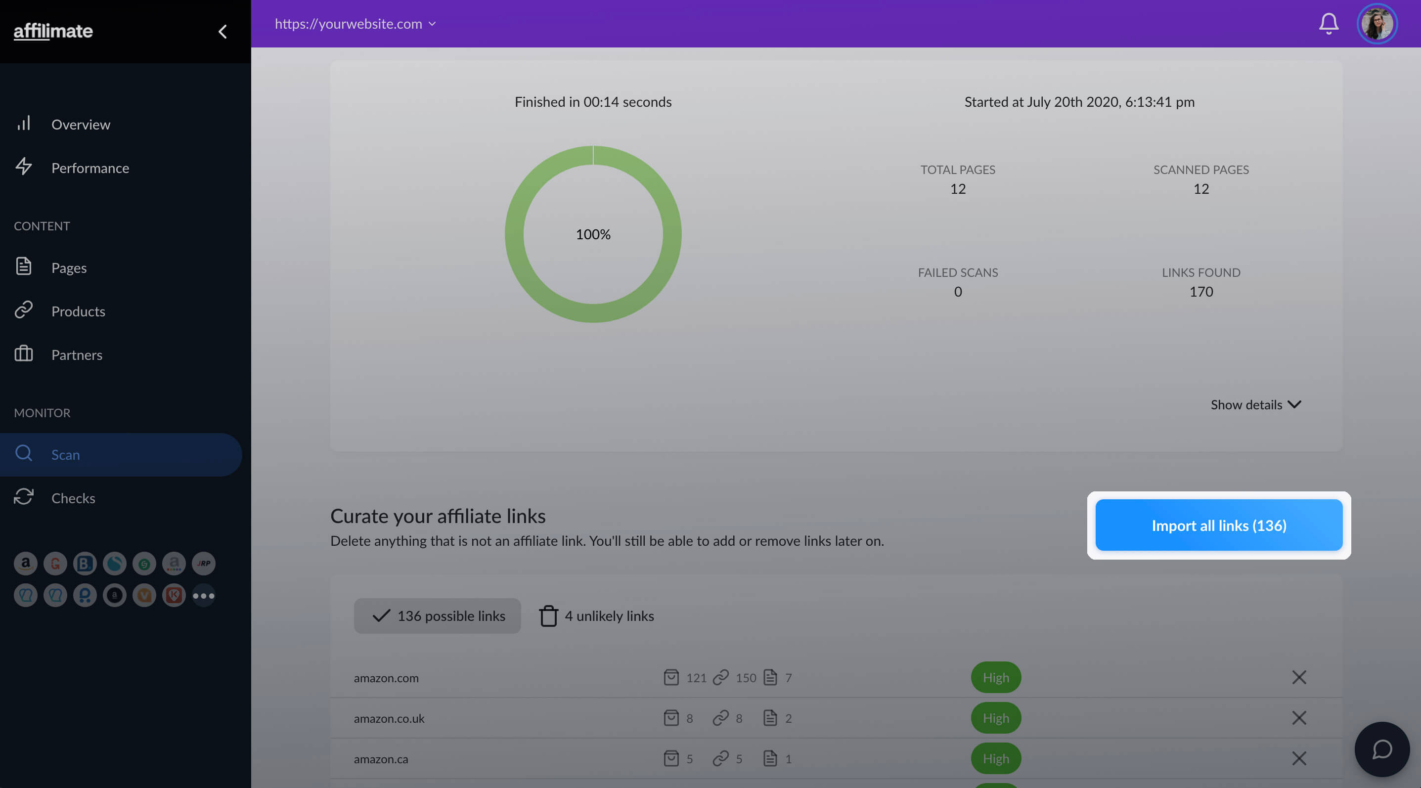 Links in Affiliate importieren