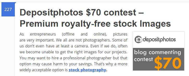 concurso de comentários