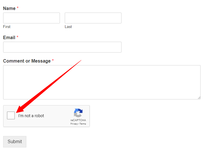 양식에서 활성화된 보안 문자