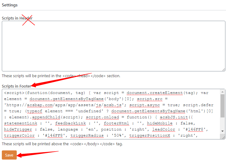 WordPressにスクリプトを貼り付けます
