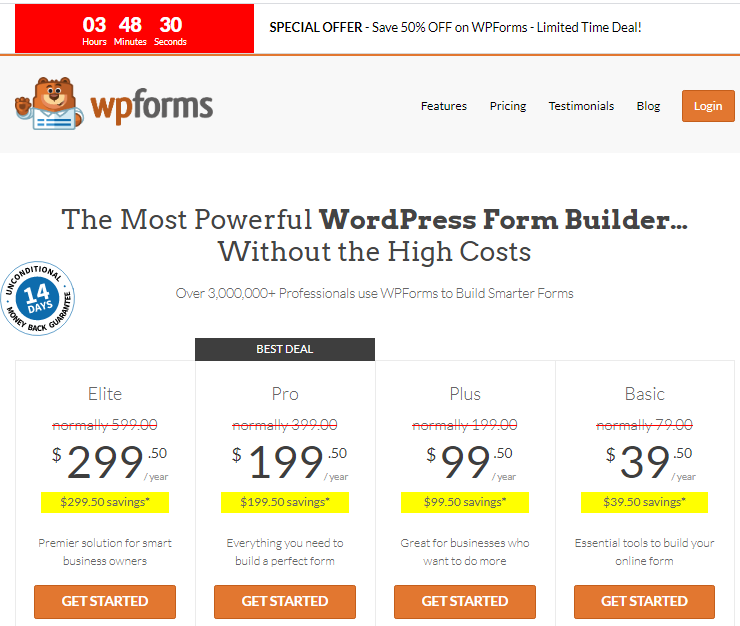 wpforms-Werbung
