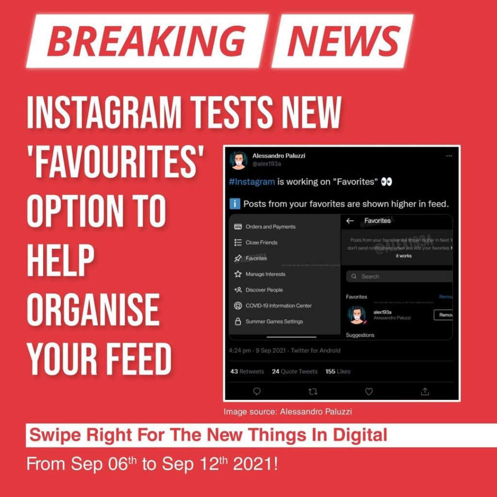 Instagram 測試新的“收藏夾”選項以幫助組織您的提要