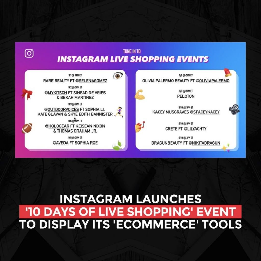 Instagram 推出“10 Days of Live Shopping”活動以展示其電子商務工具