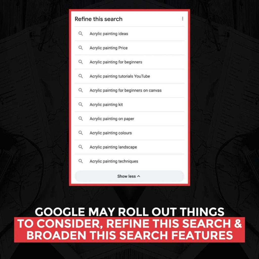 Google은 고려해야 할 사항을 출시하고, 이 검색을 구체화하고, 이 검색 기능을 확장할 수 있습니다.
