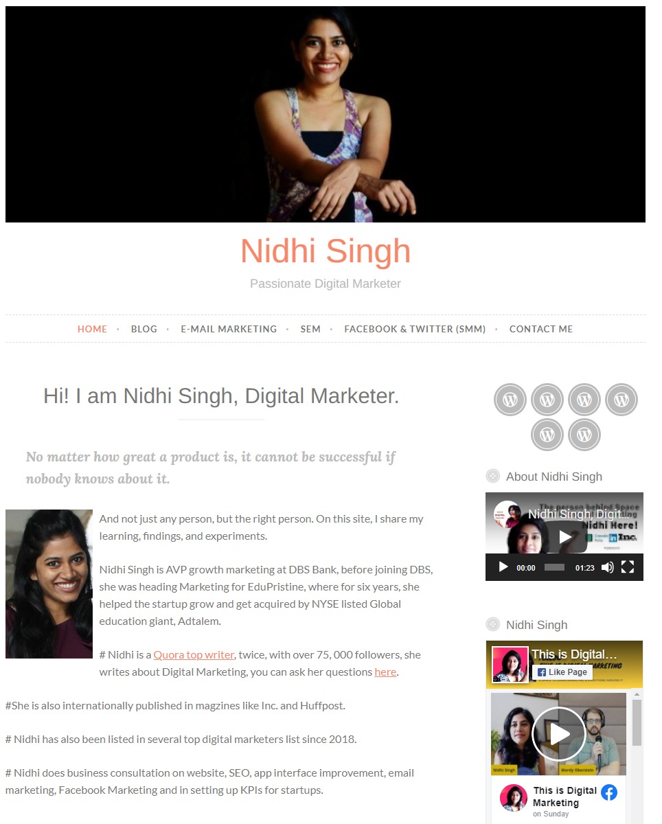 Nidhi-Singh — bloger zajmujący się marketingiem cyfrowym z Indii