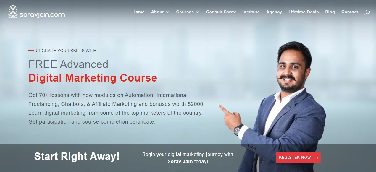 Sorav Jain — bloger zajmujący się marketingiem cyfrowym w Indiach