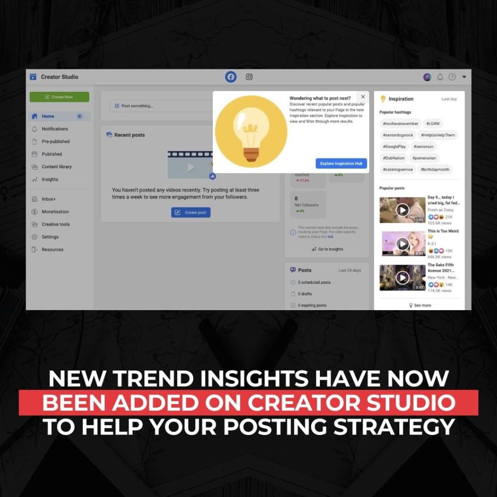 تمت الآن إضافة إحصاءات جديدة حول الاتجاهات إلى Creator Studio للمساعدة في إستراتيجية النشر الخاصة بك