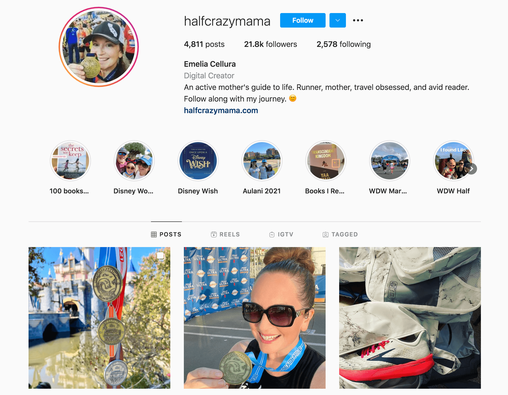 Профиль Эмилии Селлура в Instagram