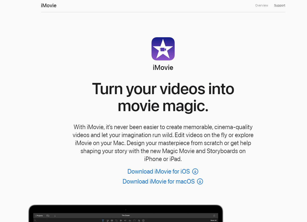 iMovie - najlepsze aplikacje do edycji wideo dla rolek Instgaram