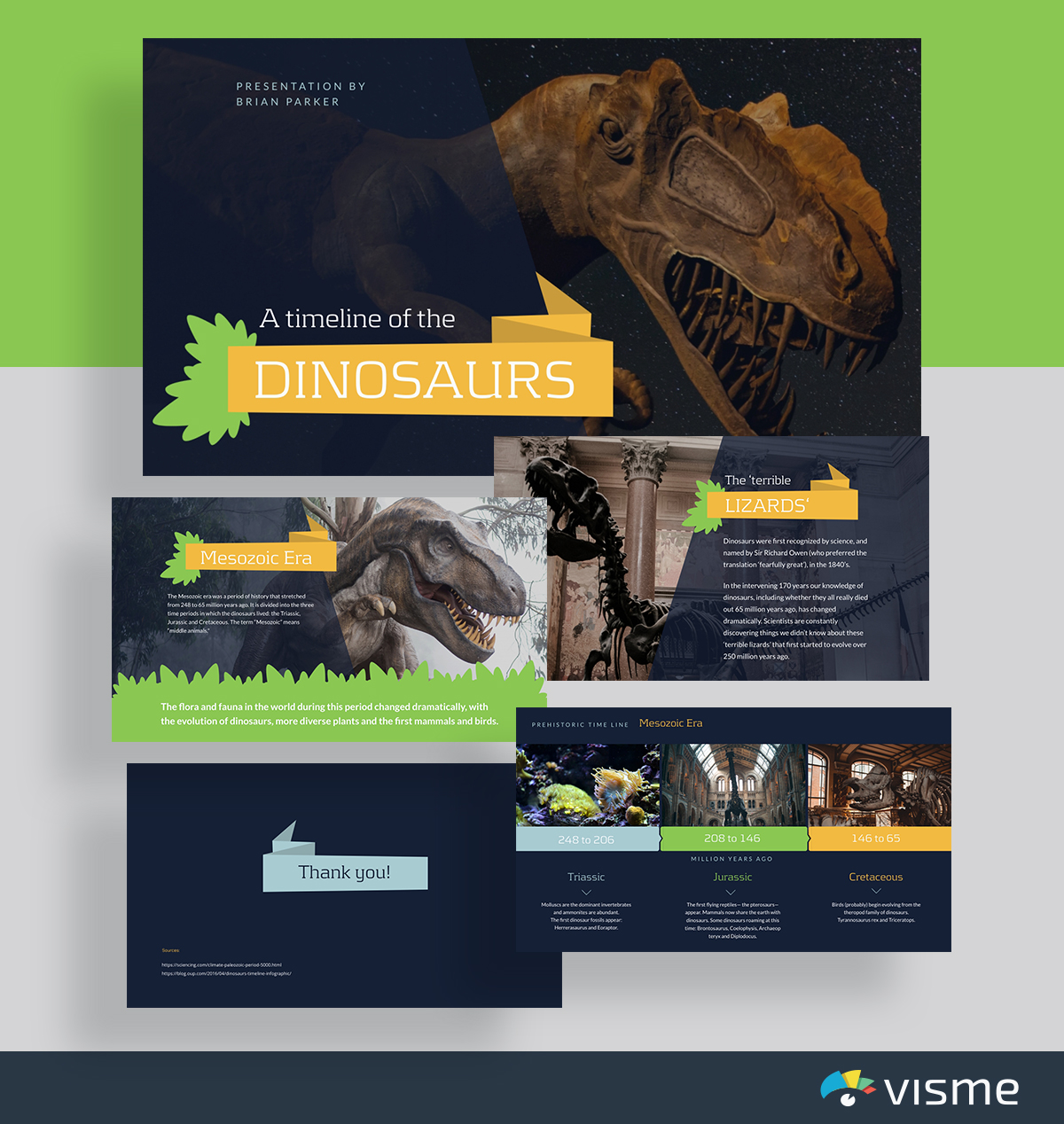 ideen für präsentationsthemen - prähistorische zeitleiste dinosaurier geschichte präsentationsvorlage visme