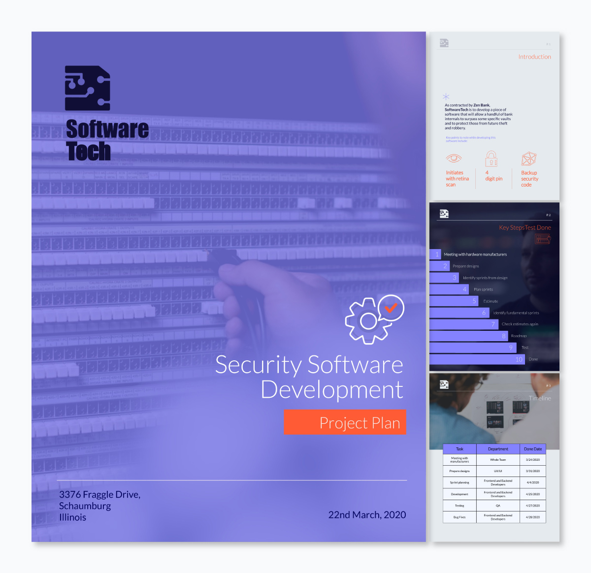 Visme 中提供的项目计划模板。
