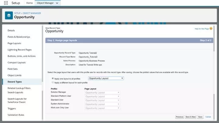 Criar um novo tipo de registro