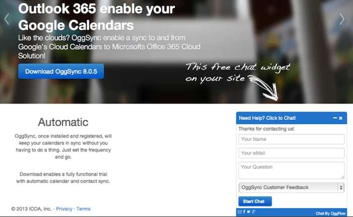 الدردشة الحية من OggFlow