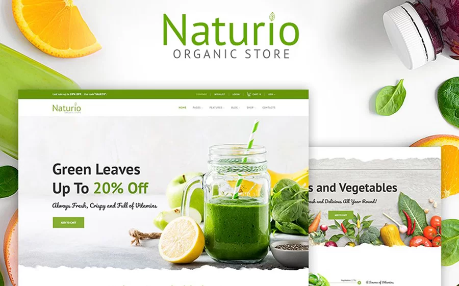 Naturio 食品商店模板 Elementor WooCommerce 主题
