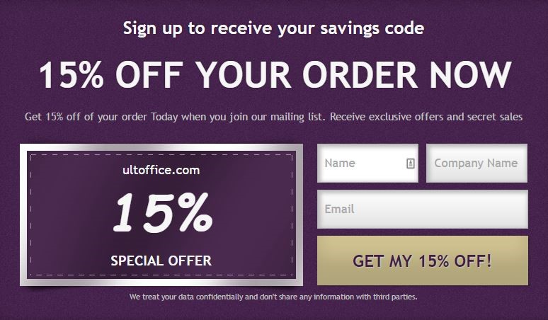 3 ultoffice optimonk popup AB testing - How Ultimate Office &reg; Achieved 5,56% Increase in Revenue