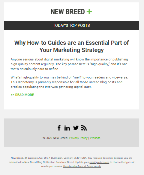 Newsletter zum Teilen von Inhalten