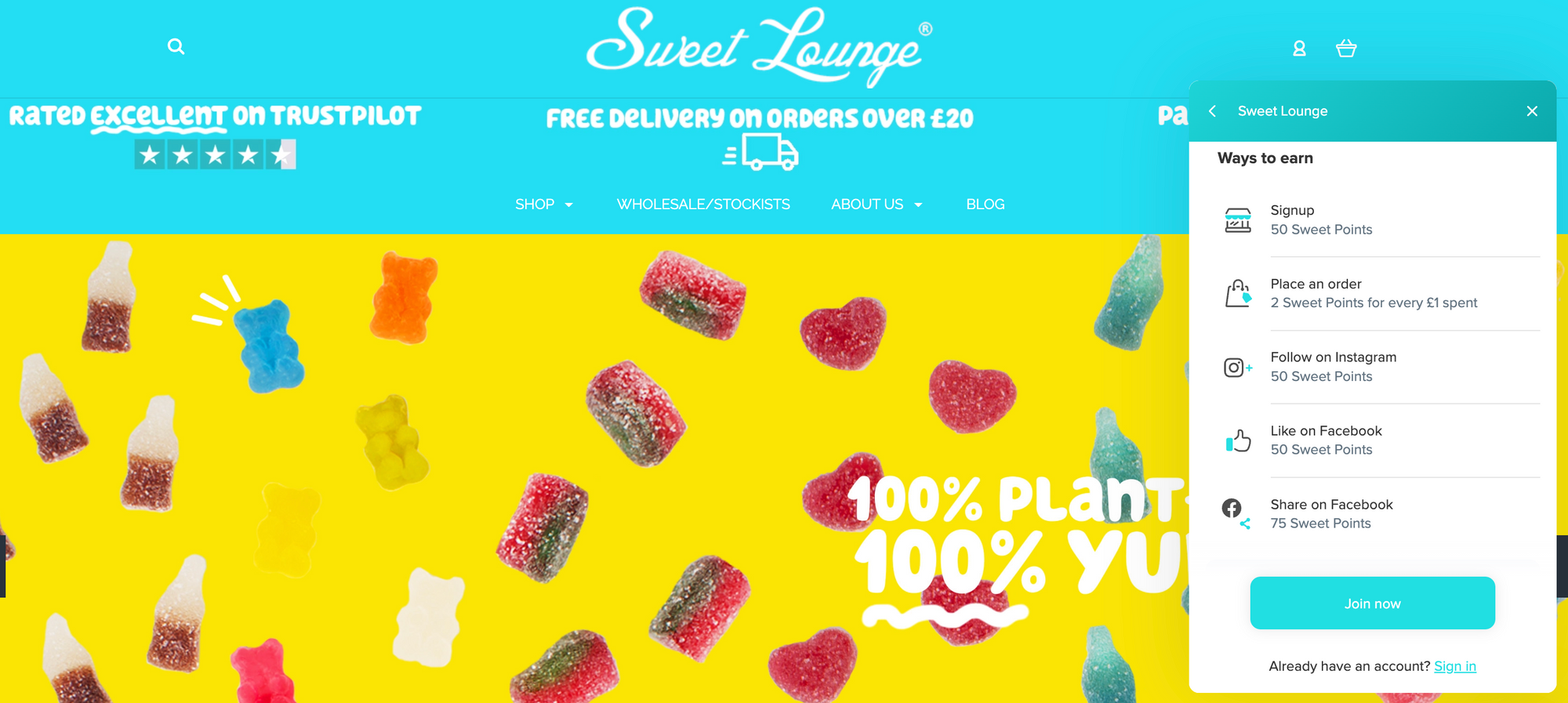 Comment la gamification peut améliorer votre programme de fidélité VIP - Une capture d'écran de Sweet Lounge et du module Smile Rewards.