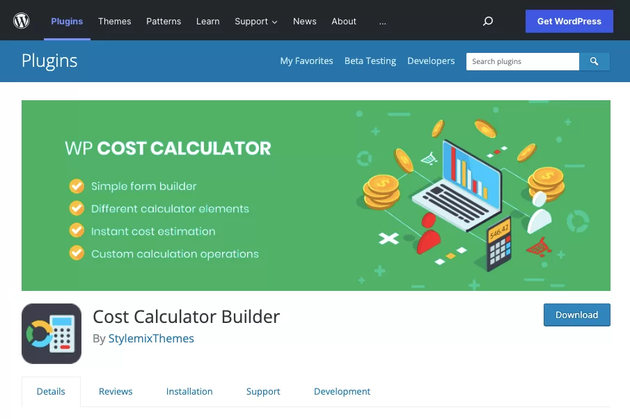 Generador de calculadora de costos