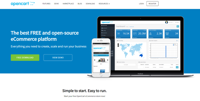 2022 年尝试的 10 种 BigCommerce 替代方案 23 Opencart vs Woocommerce