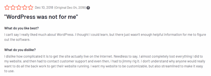 10 WordPress-Alternativen für eine Website oder E-Commerce-Website 4 Very complicated