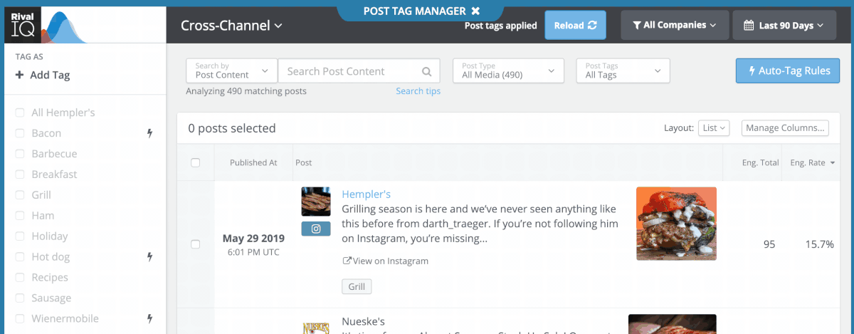 Reguły automatycznego tagowania, aby zautomatyzować tagowanie postów, które wspominają o grillu
