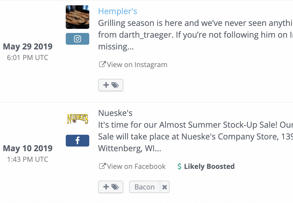 Tagowanie pojedynczych postów w Rival IQ