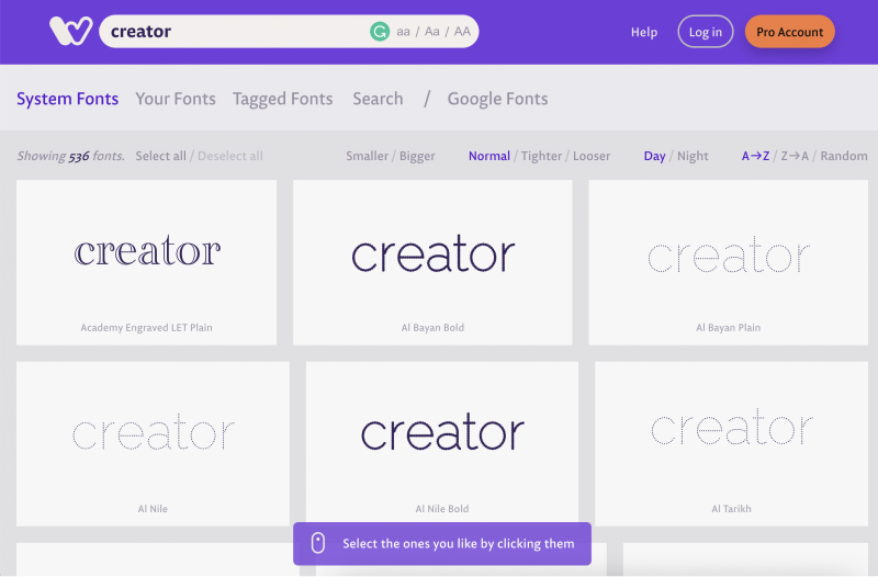フォントのワードマークを探す