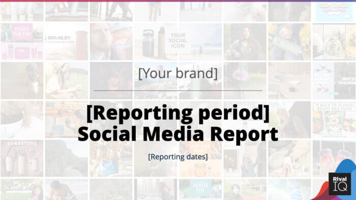 Diapositiva di copertina del modello di report sui social media