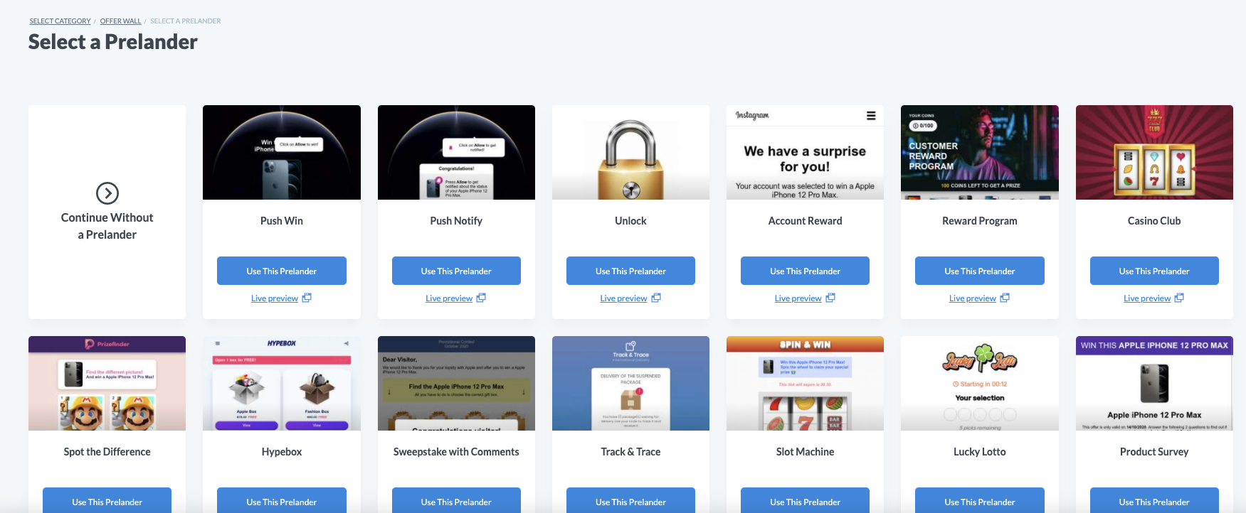 exemples d'atterrisseurs