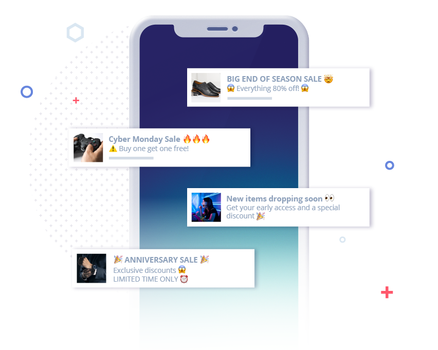 pousser pour des exemples de commerce électronique