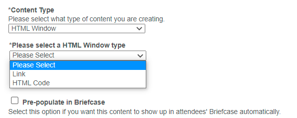 Tipo di finestra HTML