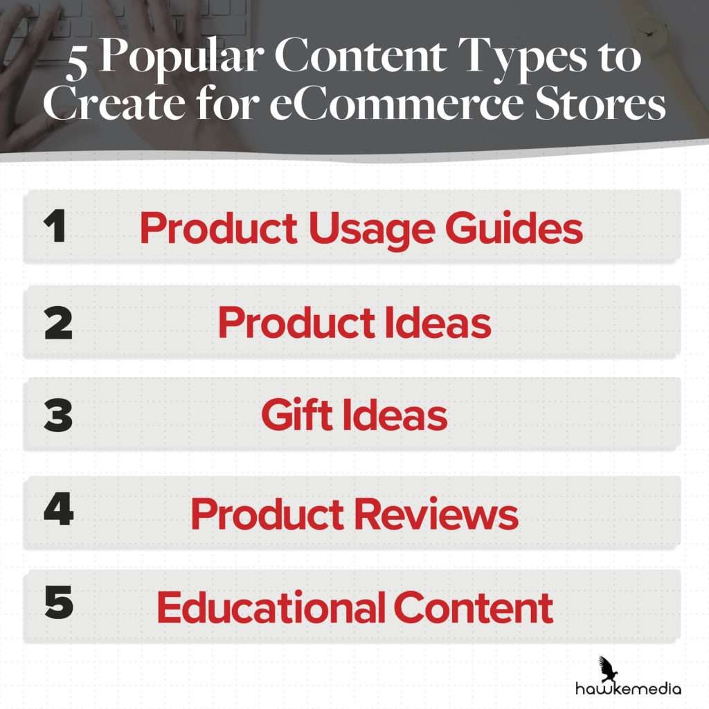 cinque tipi di contenuto