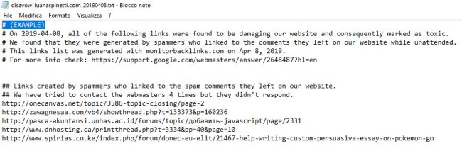 rejeitar gerador de arquivos