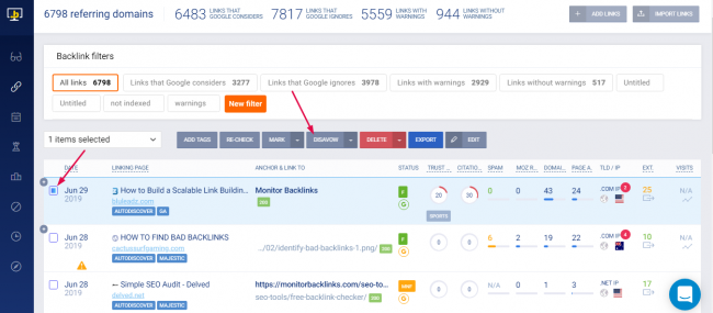 Disavow-gerador de arquivo