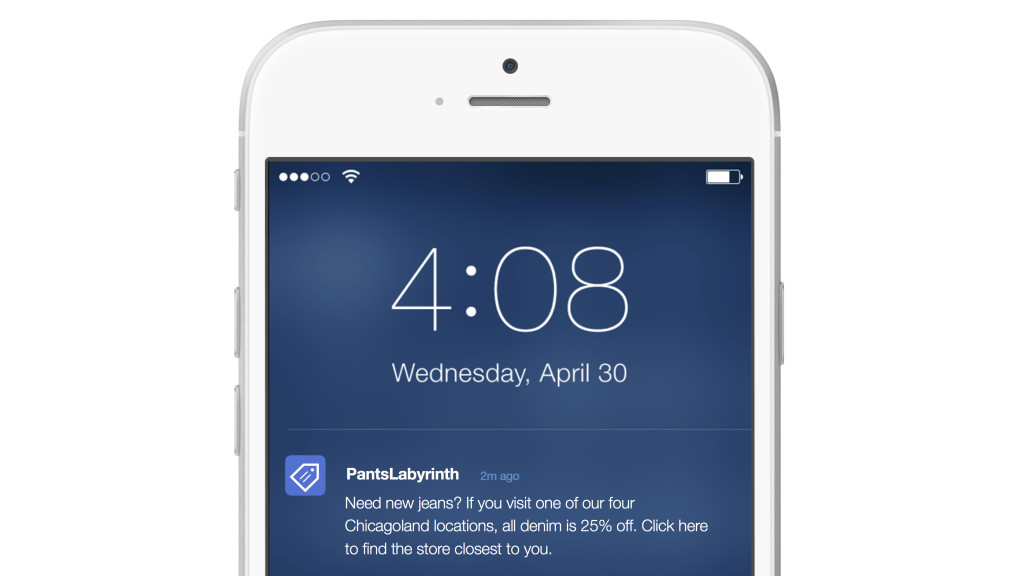 Notificação push personalizada por localização