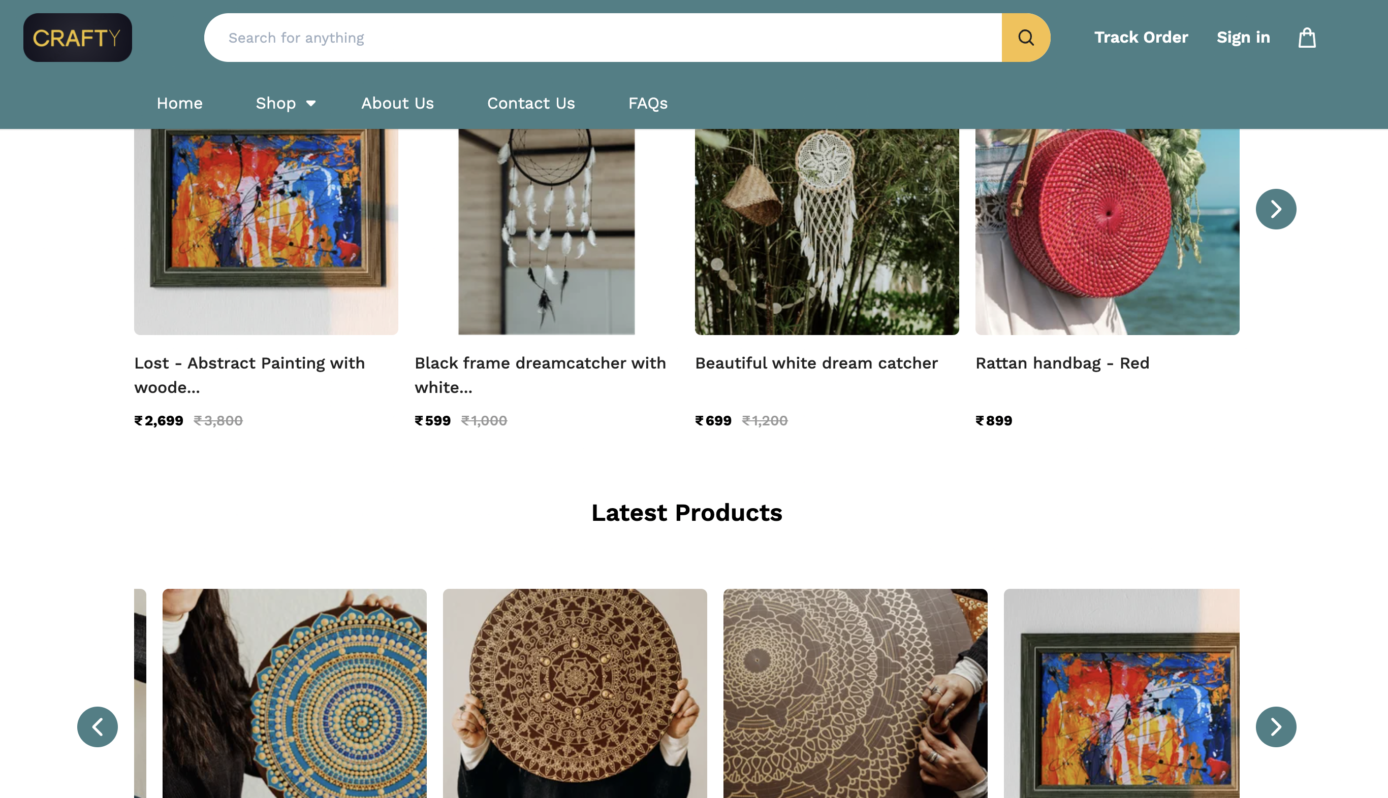 tema de loja online para produtos artesanais