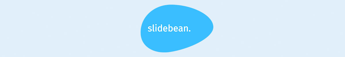 浅蓝色背景下的 Slidebean 徽标