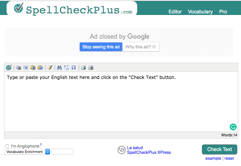ตรวจสอบการสะกด Plus Pro
