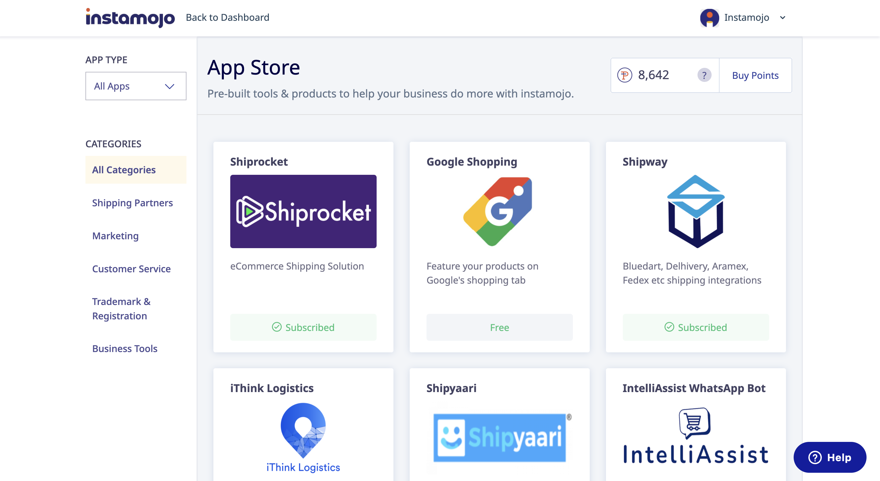 instamojoアプリストア