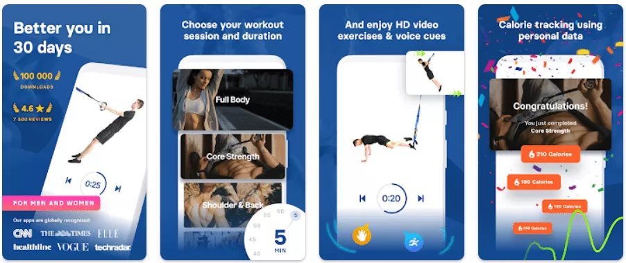 Aplicația de antrenament TRX