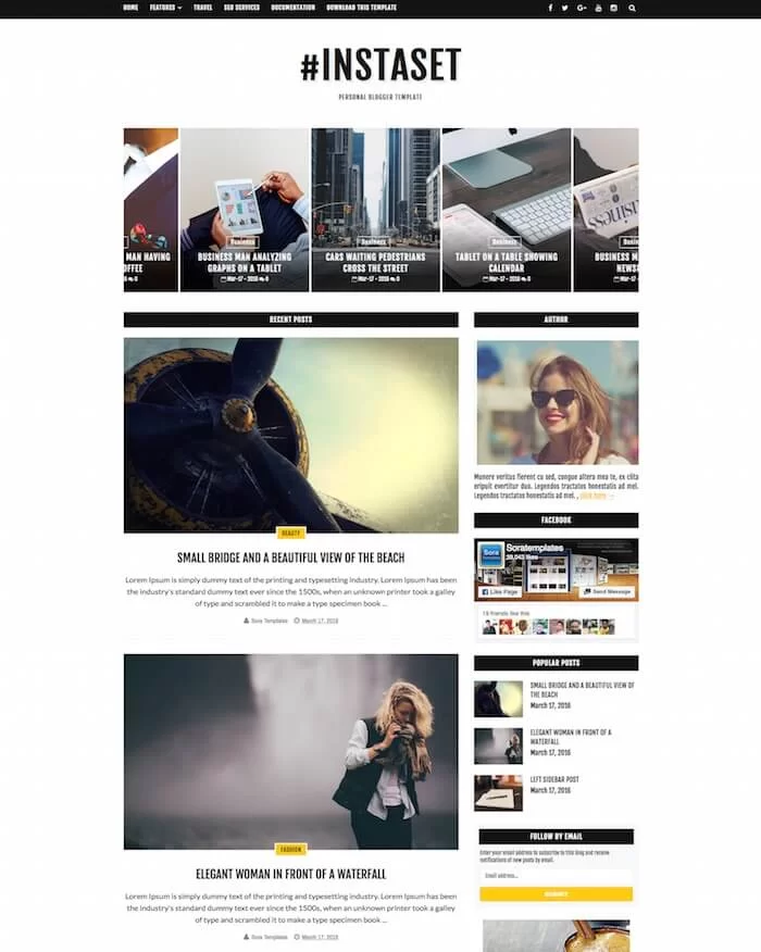 Instaset Blogger-Vorlage