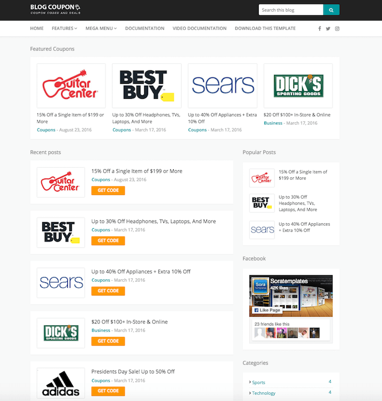 Blog-Coupon-Blogger-Vorlage